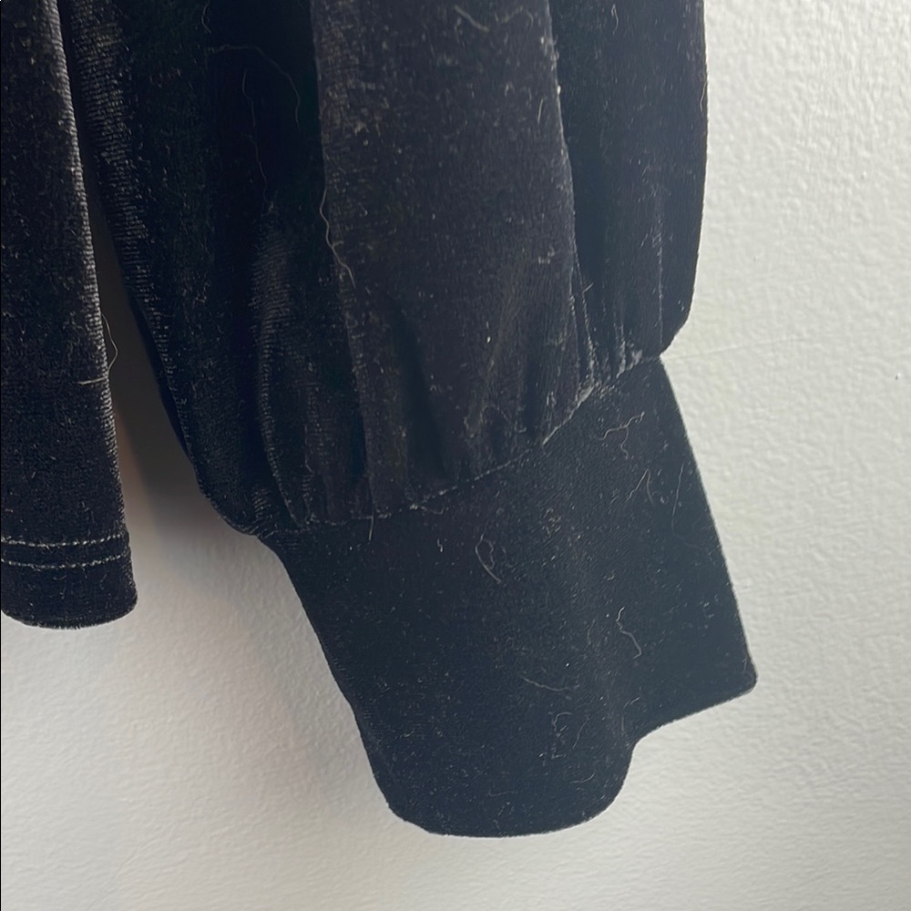 Modcloth Black Velvet Top Size M - Picture 4 of 7